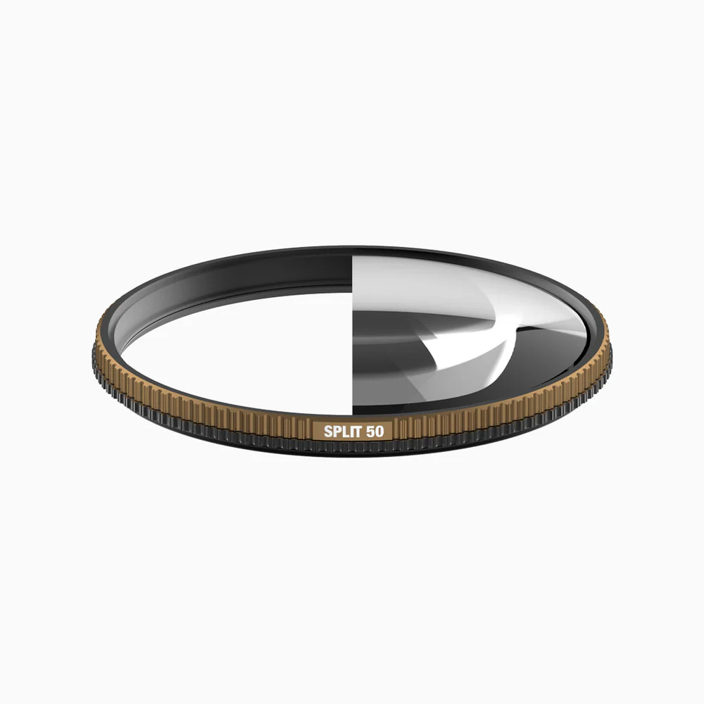 The PolarPro Split 50 is a split diopter filter that magnifies half the frame