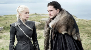 Emilia Clarke and Kit Harington in Game of Thrones