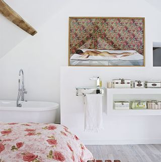 room with white wall and basin