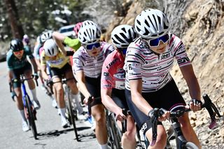 DNA Pro Cycling's Sara Poidevin sets the tempo in a stage race in the US 