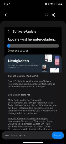 One UI 5 beta on the Galaxy S22