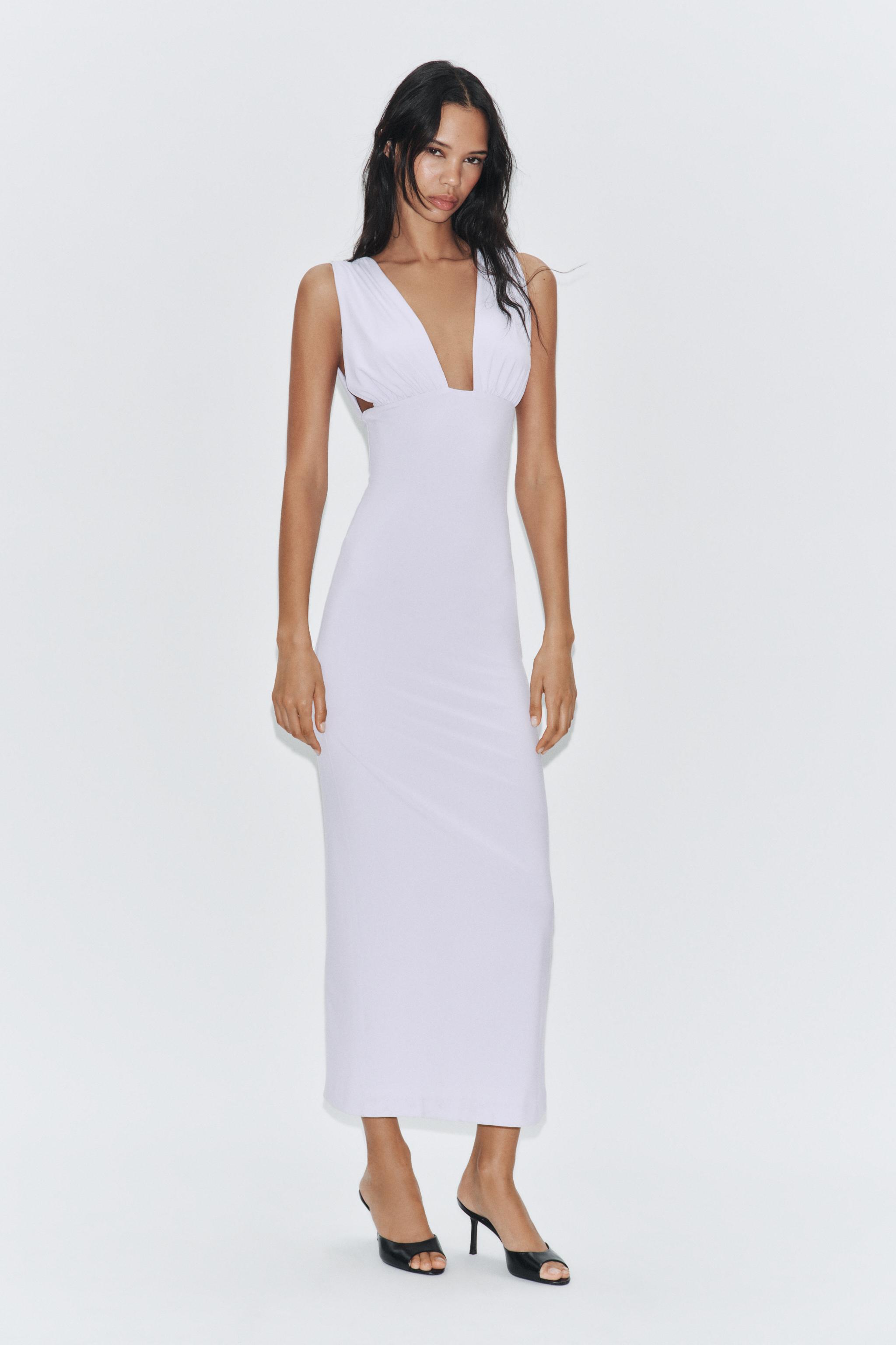 Lace-Up Midi Dress