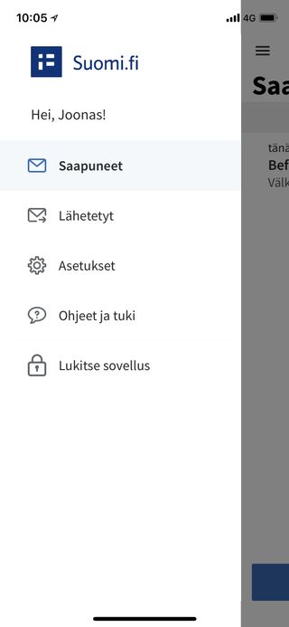 Sovellus kannattaa joko lukita suoraan Suomi.fi-sovelluksesta tai sulkea puhelimen omasta apinvaihtajasta.