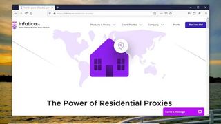 infatica residential proxy landing page