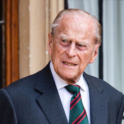 windsor, england july 22 prince philip, duke of edinburgh during the transfer of the colonel in chief of the rifles at windsor castle on july 22, 2020 in windsor, england the duke of edinburgh has been colonel in chief of the rifles since its formation in 2007 hrh served as colonel in chief of successive regiments which now make up the rifles since 1953 the duchess of cornwall was appointed royal colonel of 4th battalion the rifles in 2007 photo by samir hussein samir husseinwireimage