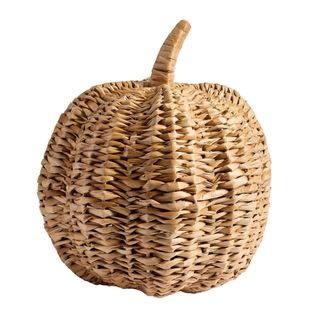 woven pumpkin decor from pottery barn