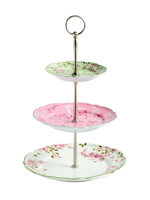 Garden Trellis Porcelain Tiered Stand