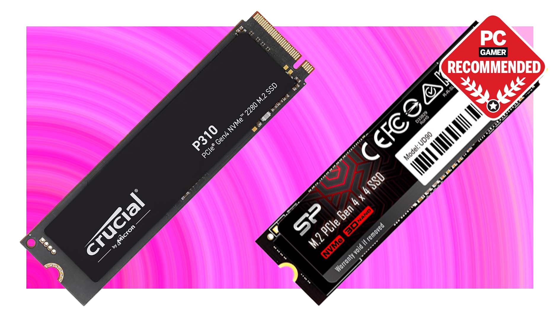 Crucial and SiliconPower SSDs