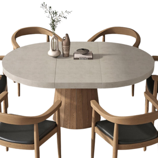 Homary Round&oval Dining Table With Pedestal Base, 39