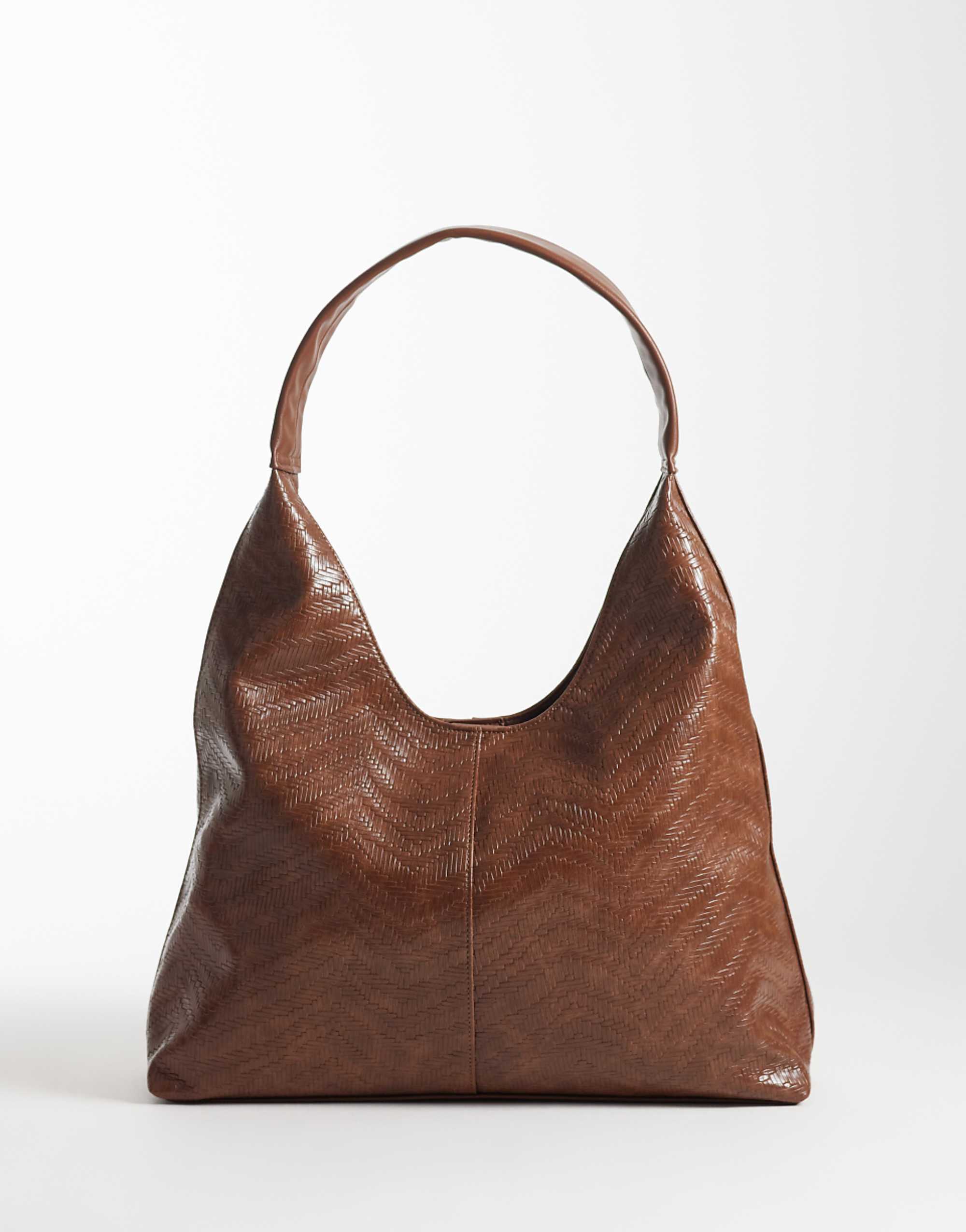 Asos Design Scoop Tote Bag in Chocolate Weave