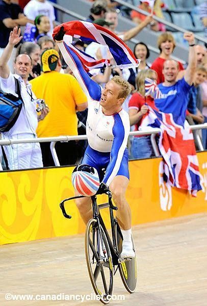 Chris Hoy flies the flag