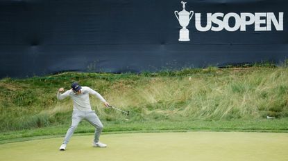 Matt Fitzpatrick celebrates after winning the 2022 US Open at The Country Club of Brookline