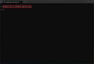 Command Prompt enable Registry access