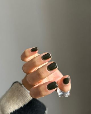 Olive manicure by Hang Nguyen