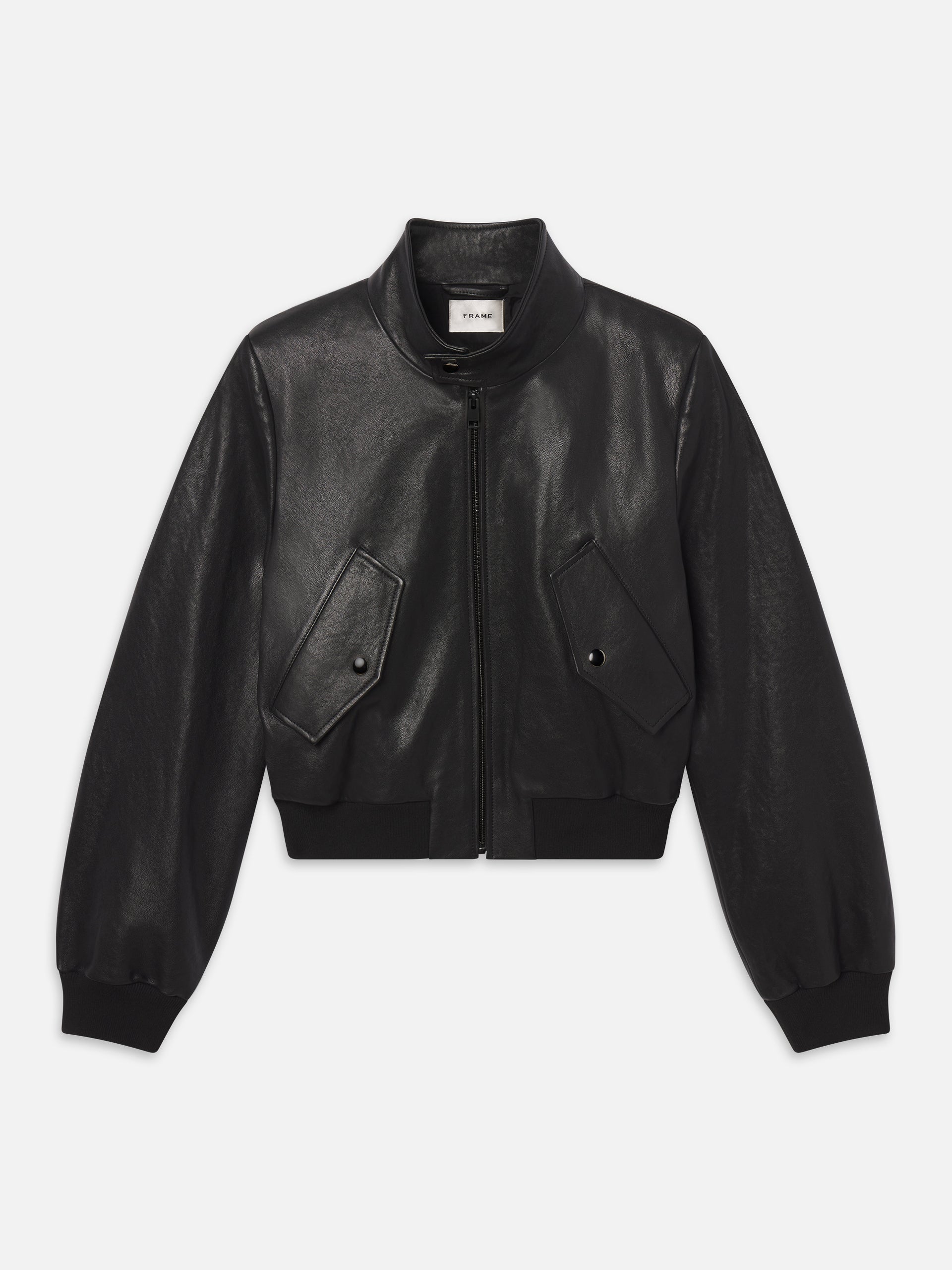 The Leather Harrington Jacket -- Black - Xs / Black