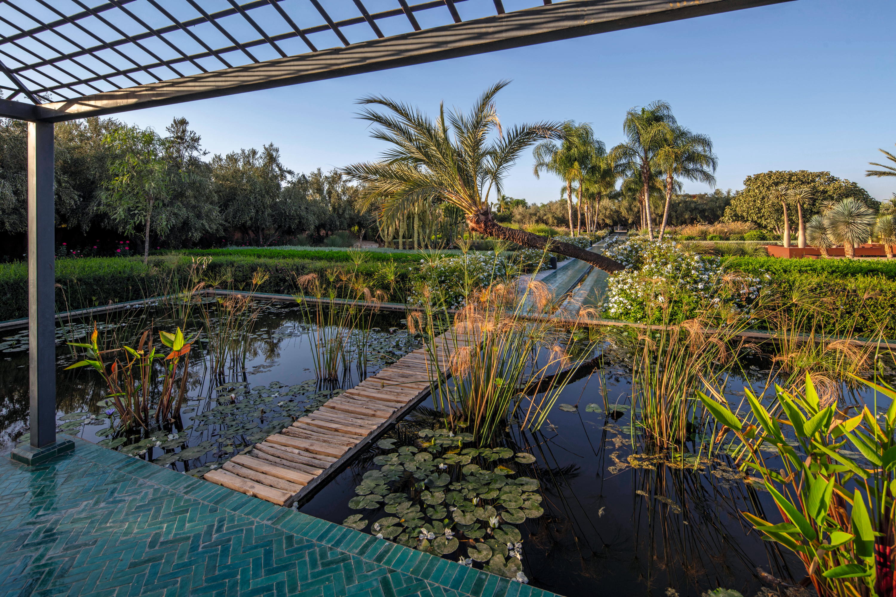The gardens of Riad Nouria near Marrakech, Morocco.