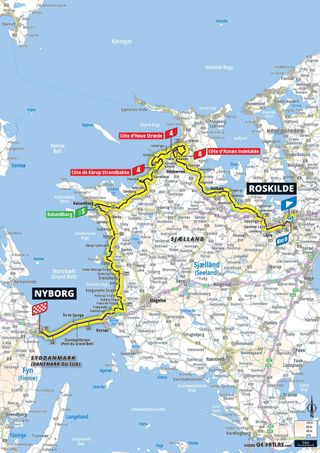 Route map for stage 2 2022 Tour de France