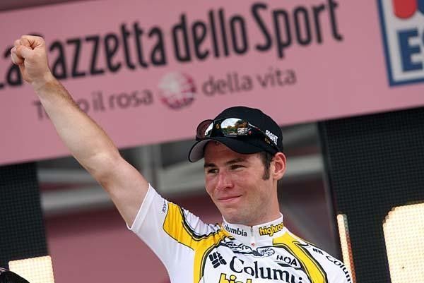 Mark Cavendish (Team Columbia-Highroad) on the podium.
