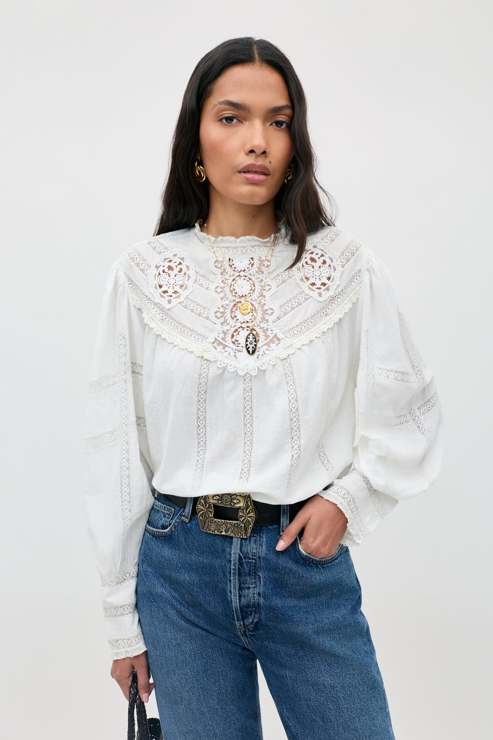 Tamzin Cotton Top in Cream