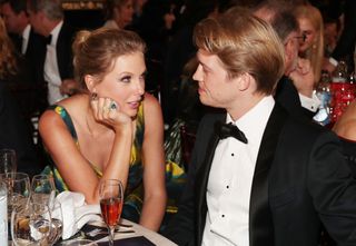 Taylor Swift and Joe Alwyn at the 77th Annual Golden Globe Awards held at the Beverly Hilton Hotel on January 5, 2020.