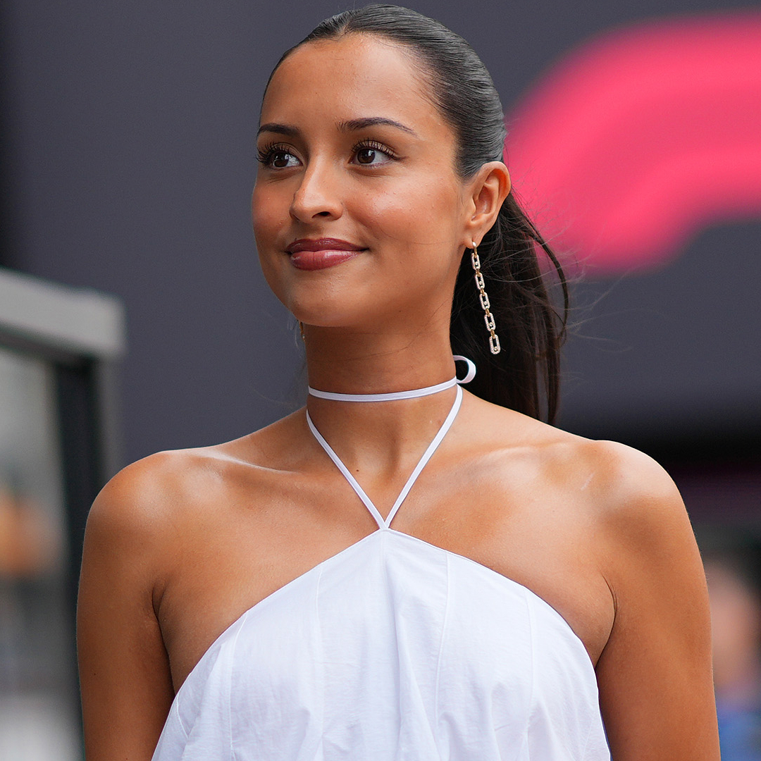 Alexandra Leclerc styled a little white dress with the mint green trend at the Formula 1 Monaco Grand Prix