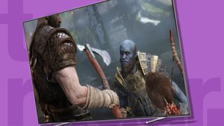 Paras PS4-peli: TV-ruudulla God of Warin Kratos ja Brok keskustelemassa
