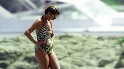 Princess Diana leopard swimsuit