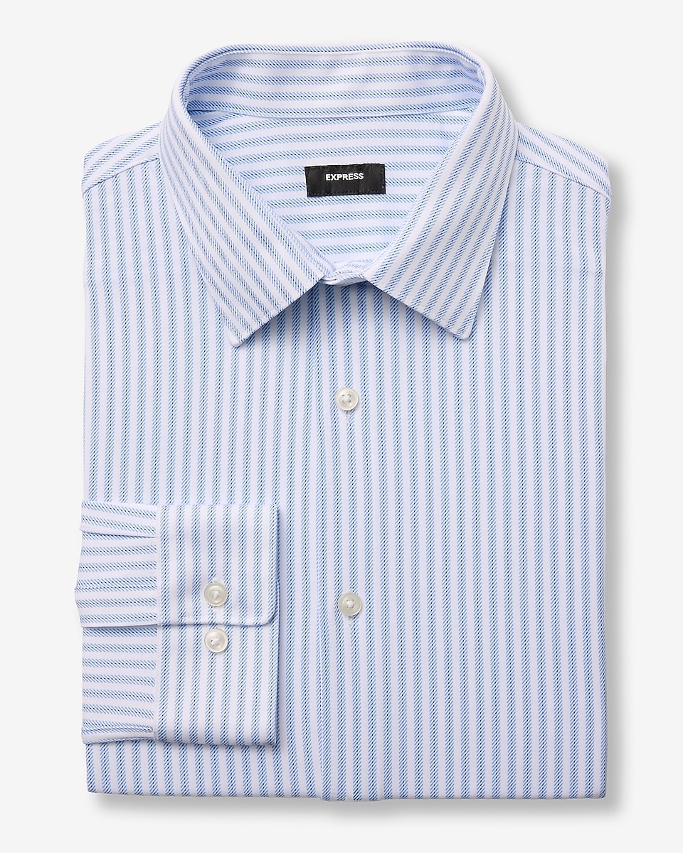 Express, Slim Striped Stretch Modern Tech 1MX Dress Shirt