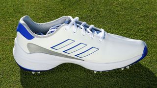 The side on profile view of the adidas zg23 golf shoe