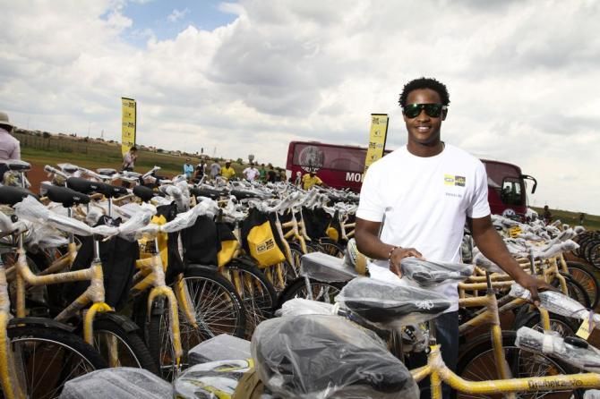 Sifiso Nhlapo helped to move the bikes out