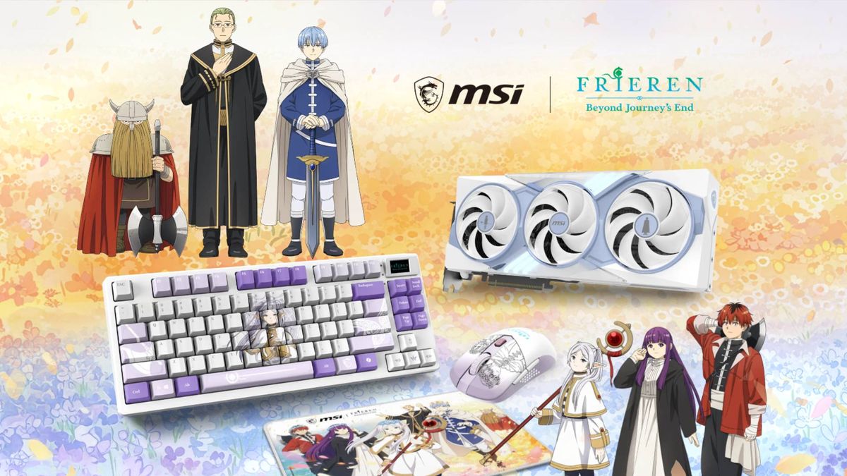 Image of the MSI and Frieren Beyond Journey's End PC accessory line.