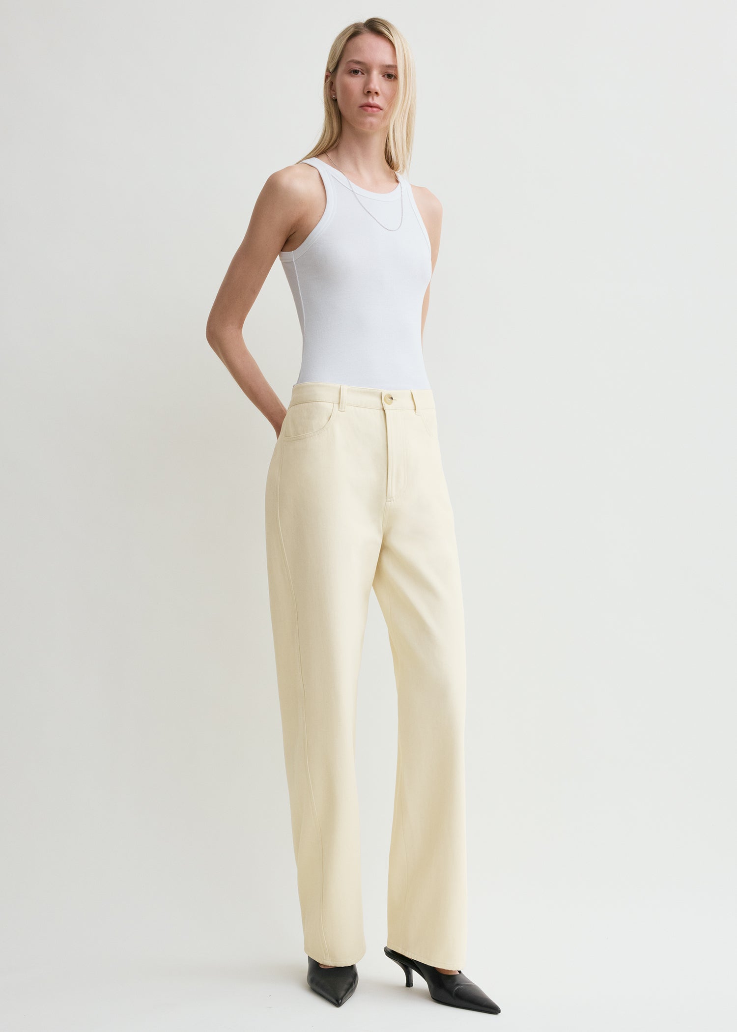 Curved Rib Tank White - Xxs