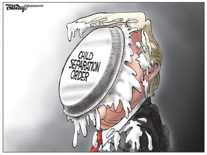 Political cartoon U.S. Trump family separation immigration