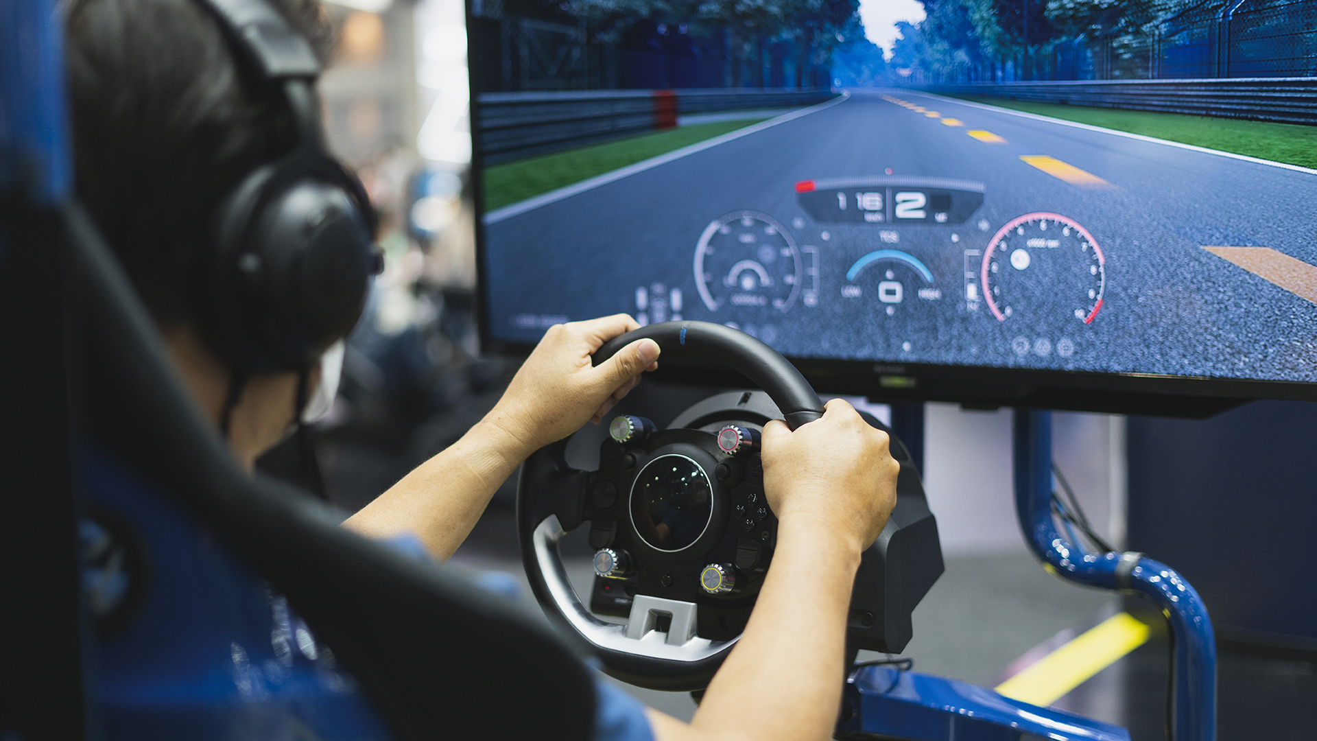 Happy Boy PlayingCar Racing Video Game