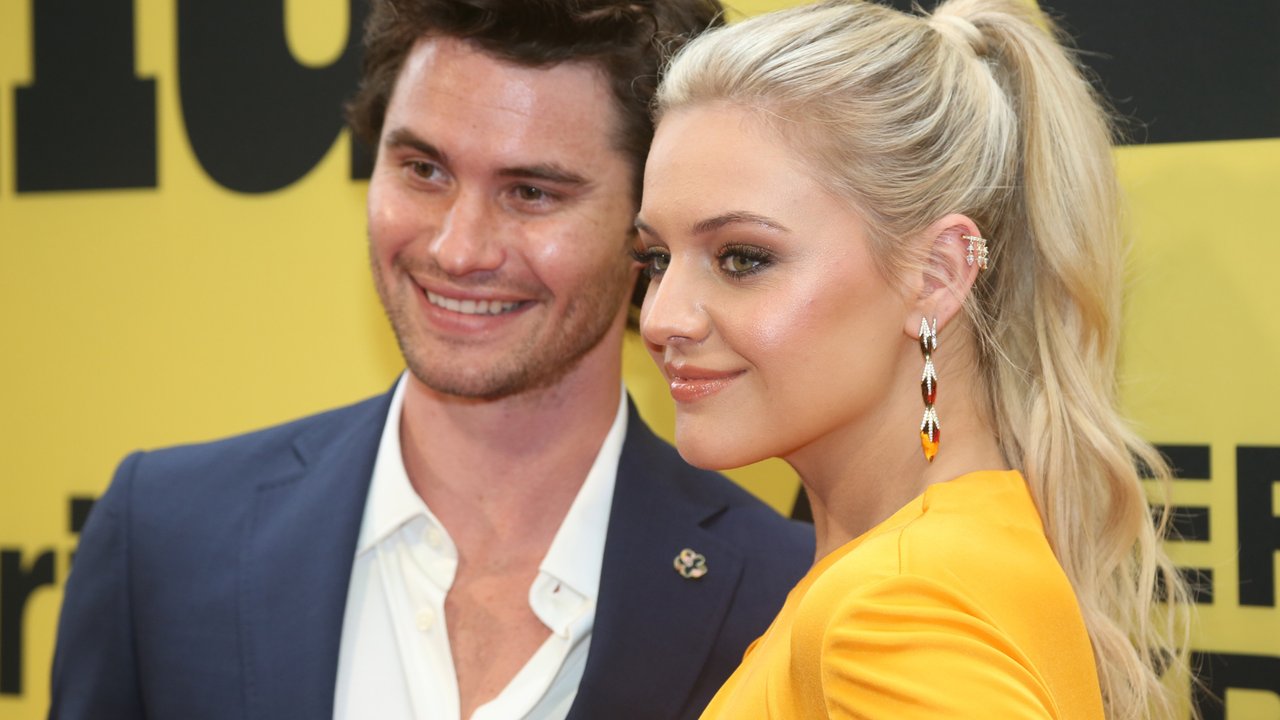 Chase Stokes and Kelsea Ballerini pose at the opening night of the new musical &quot;Shucked&quot; on Broadway at The Nederlander Theatre on April 4, 2023 in New York City