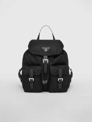 Prada black nylon backpack with 3 pockets