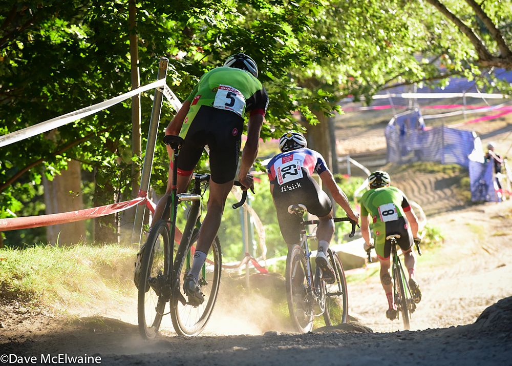 Curtis White (Cannondale) leading Jeremy Powers (Aspire Racing) and Ryan Trebon late in the contest