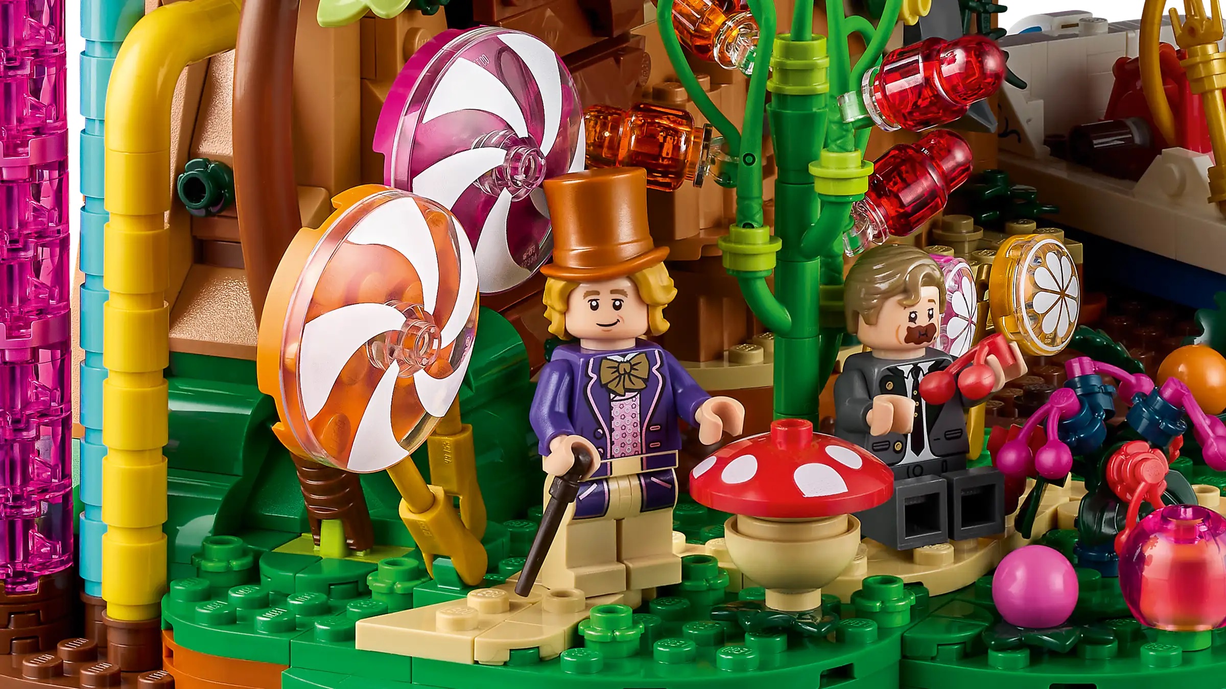 Willy Wonka and the Chocolate Factory LEGO set from multiple angles