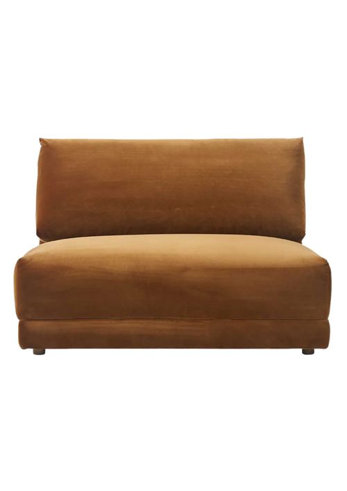 Velvet Modular Chair in Cotton Velvet Caramel