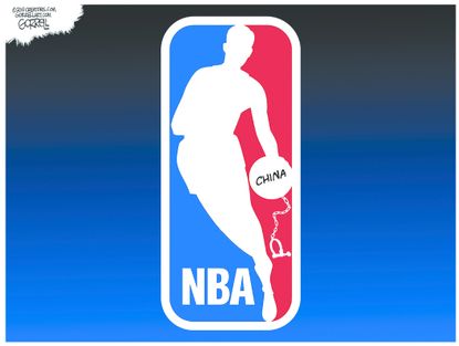 Political Cartoon U.S. NBA China