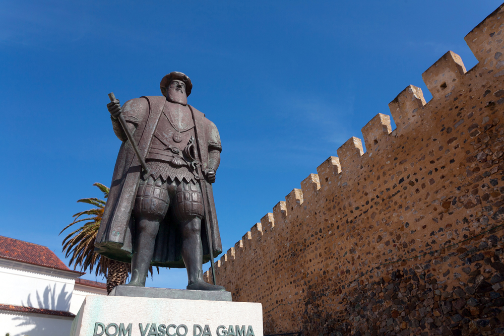A monument to Vasco da Gama stands in Lagos, Portugal.