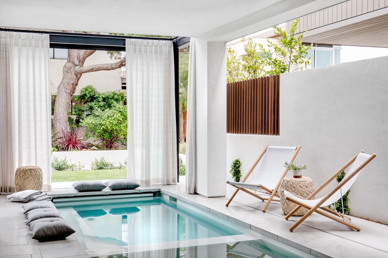 pool patio shade curtains and veranda by Lindye Galloway