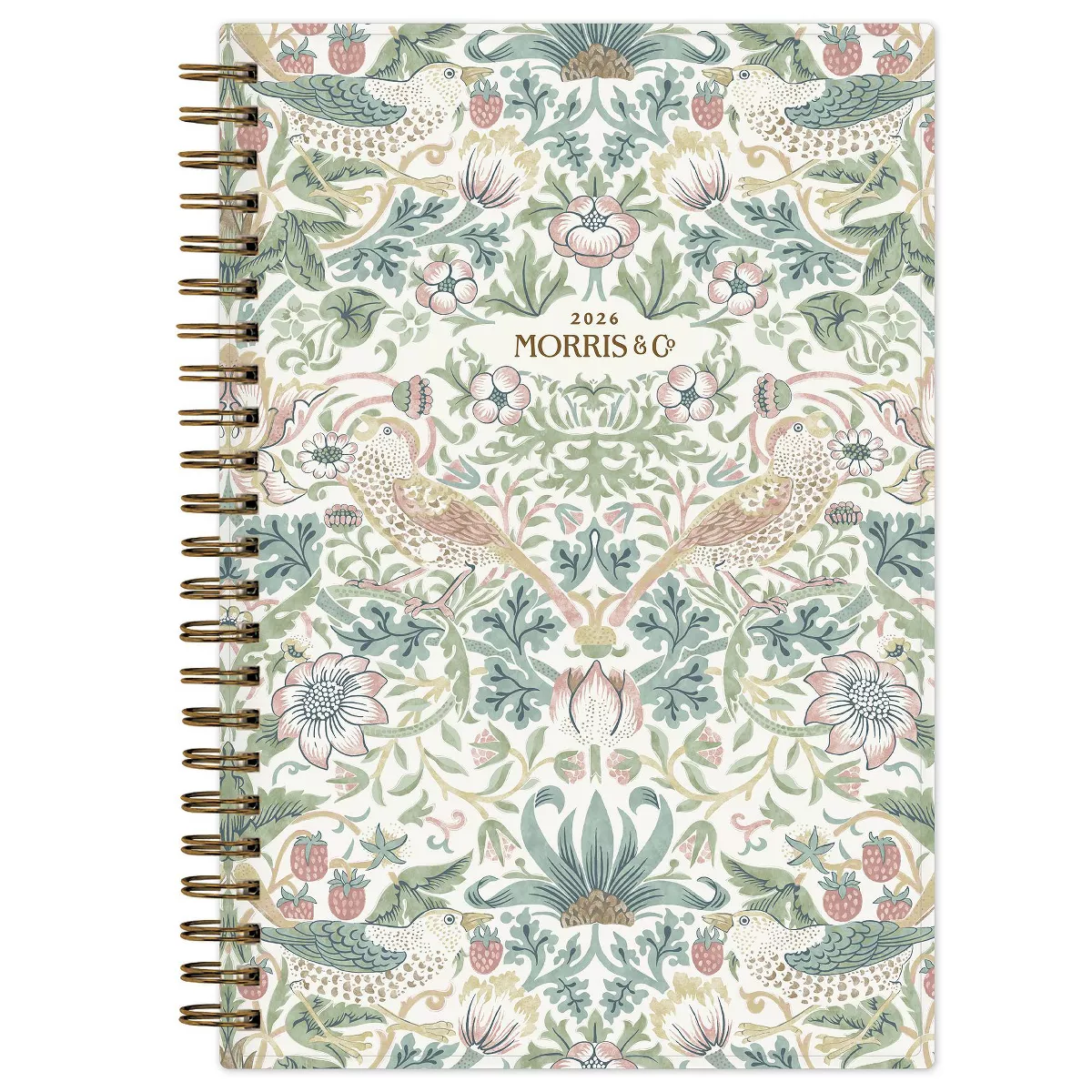 Morris U0026#38; Co. by Blue Sky 2026 5u0026#34;x8u0026#34; Weekly/monthly Wirebound Planner Printed Strawberry Thief