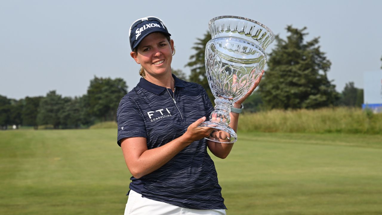 Ashleigh Buhai with the ShopRite LPGA Classic trophy