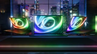 Promotional image of the Razer Blade family of laptops