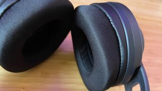 Close up on ear cups of Turtle Beach Atlas Air