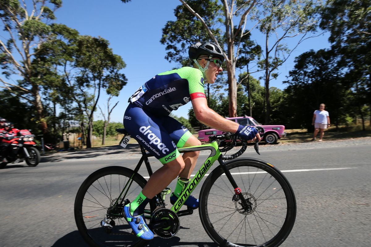 Cyrus Monk (Drapac EF p/b Cannondale Holistic Development Team) riding solo to the win