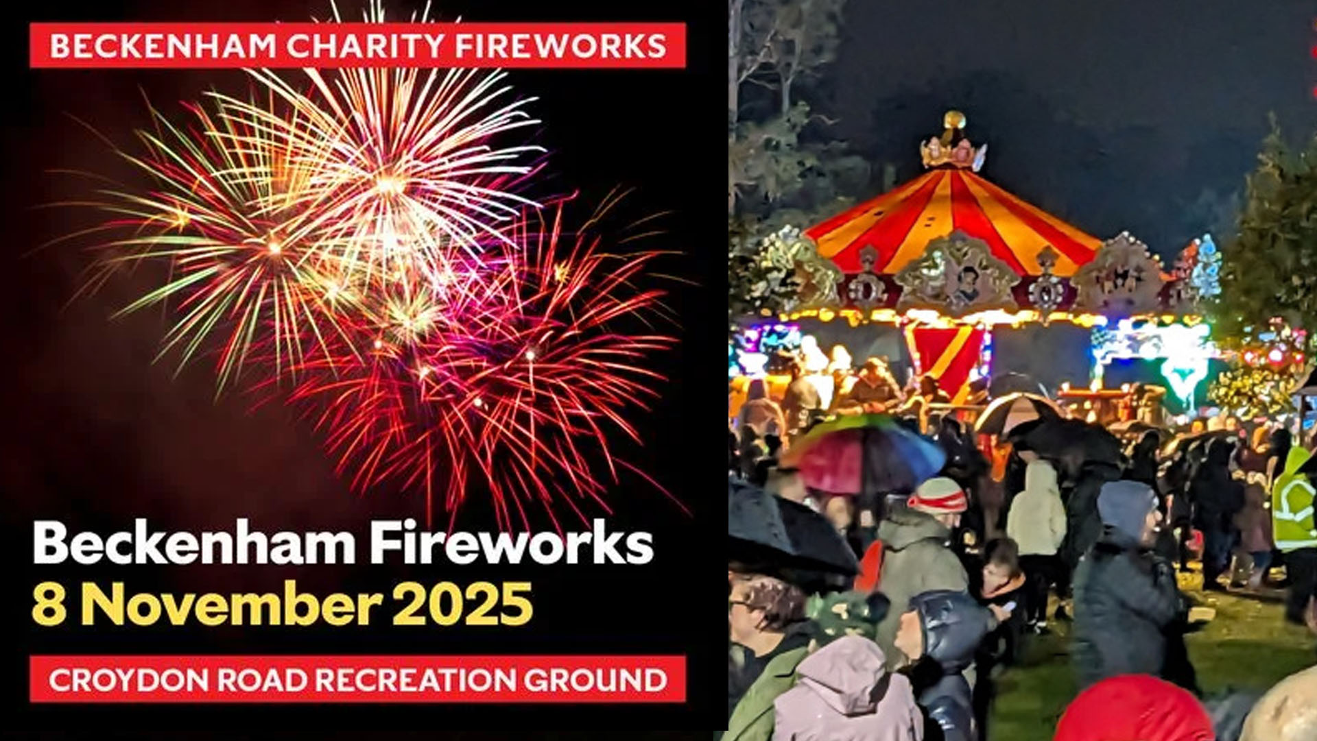 Poster for Beckenham Fireworks.