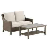 Allen + Roth Rosedale 2-Piece Wicker Patio Conversation Set Allen + Roth Rosedale 2-Piece Wicker Patio Conversation Set