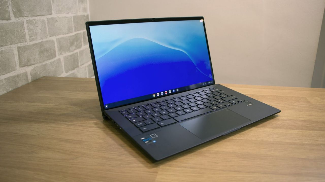 A photograph of the Asus Chromebook CX9 on a table